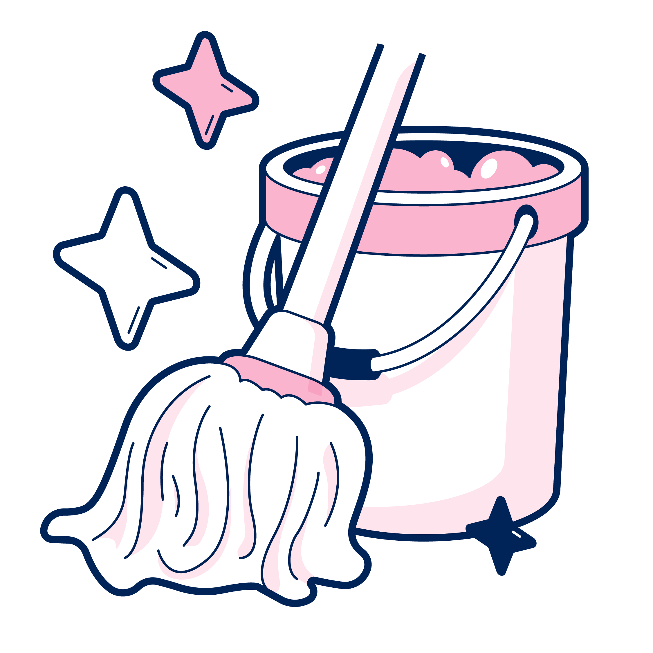 Washing of all non-carpeted floors